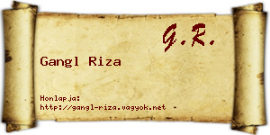 Gangl Riza névjegykártya